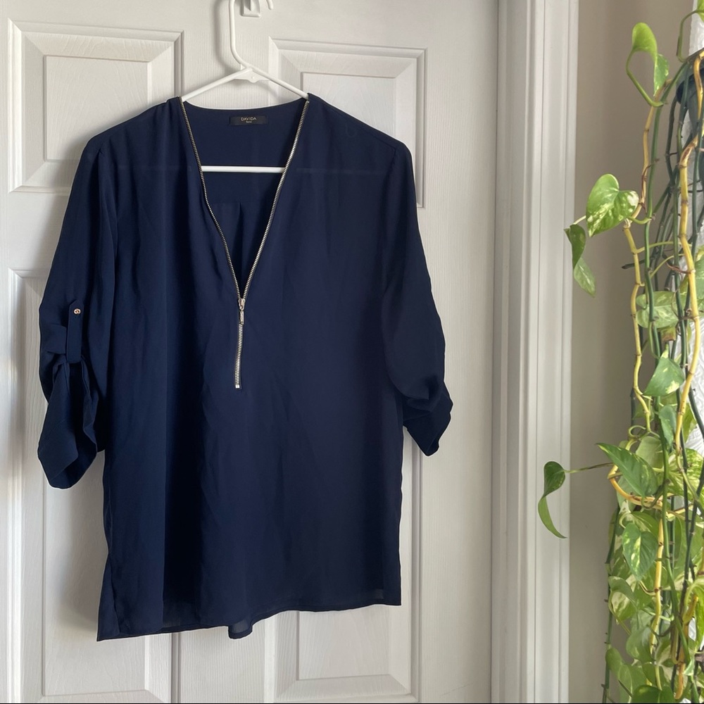 Women’s sheer blouse with zipper